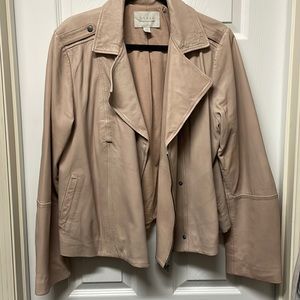 Hinge leather moto jacket blush pink leather women’s XXL